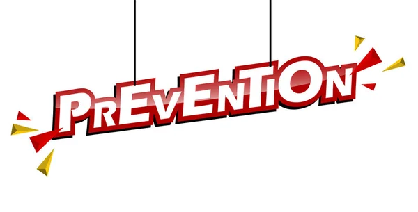 Prevención Etiquetas Rojas Amarillas — Vector de stock