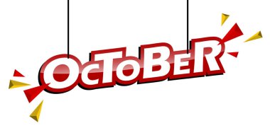 Kırmızı ve sarı etiket Ekim