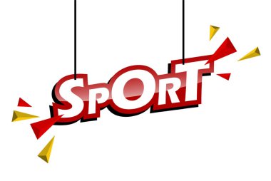 Kırmızı ve sarı etiket spor