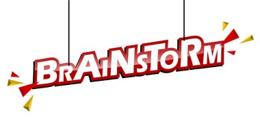 Kırmızı ve sarı etiket beyin fırtınası