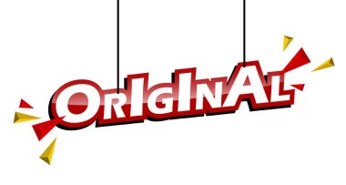 Kırmızı ve sarı etiket orijinal
