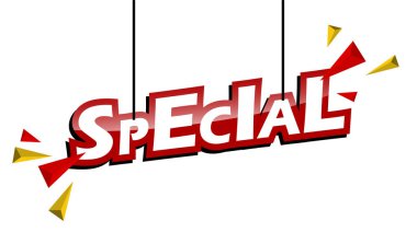 Kırmızı ve sarı etiket özel