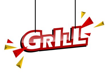 Kırmızı ve sarı etiket ızgara