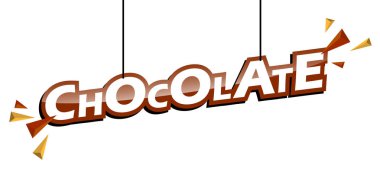 çikolata kahverengi ve sarı etiket