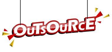 Kırmızı ve sarı etiket dış kaynak