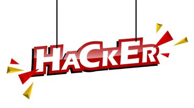 Kırmızı ve sarı etiket hacker
