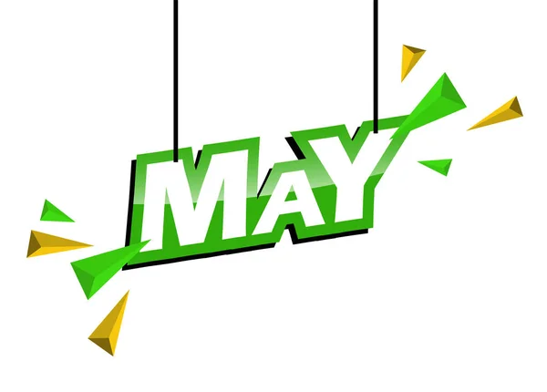 Green Yellow Tag May — Stock Vector