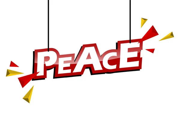 Rode Gele Label Vrede — Stockvector