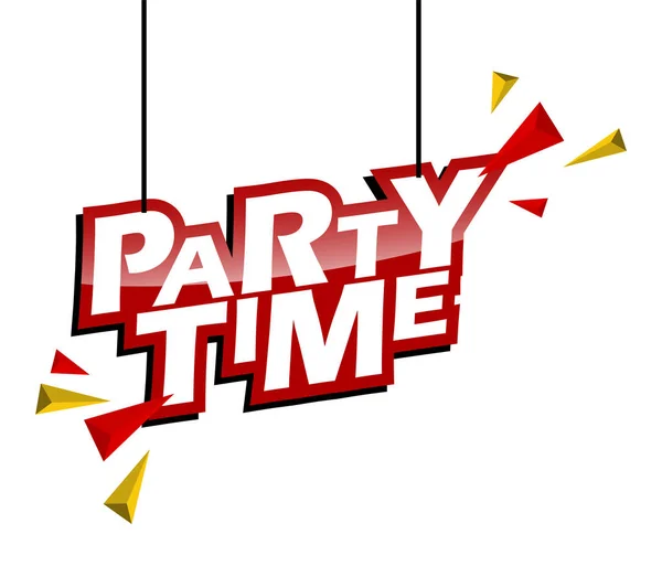 Red Yellow Tag Party Time — Stock Vector