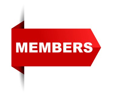 Kırmızı vektör banner üyeleri