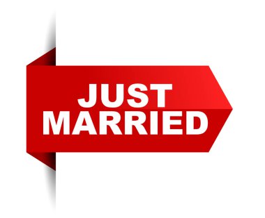 Sadece evli kırmızı vektör afiş