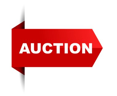 Kırmızı vektör afiş açık artırma