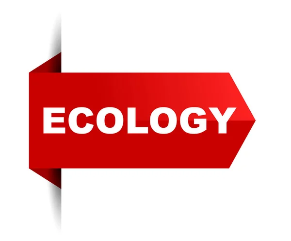 Red Vector Banner Ecology — Stock Vector