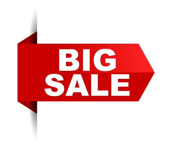 Red Vector Banner Big Sale — Stock Vector