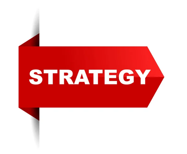 Estratégia Banner Vetorial Vermelho — Vetor de Stock