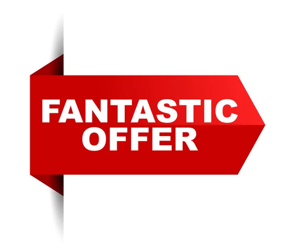 Red Vector Banner Fantastic Offer — Stock Vector