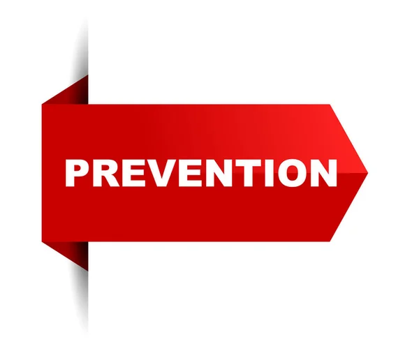 Prevenção Banner Vetorial Vermelho — Vetor de Stock