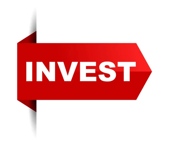 Banner Vettoriale Rosso Investire — Vettoriale Stock