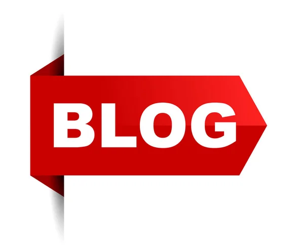 Blog Banner Vetorial Vermelho — Vetor de Stock