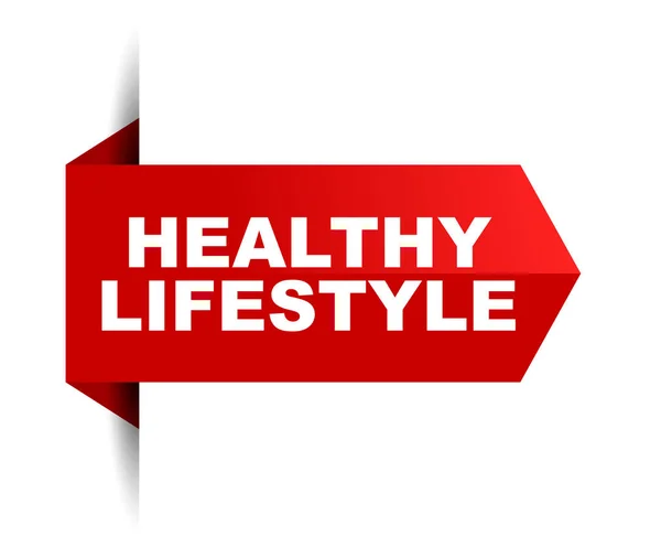 Red Vector Banner Healthy Lifestyle — Stock Vector