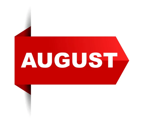 Banner Vetorial Vermelho Agosto —  Vetores de Stock