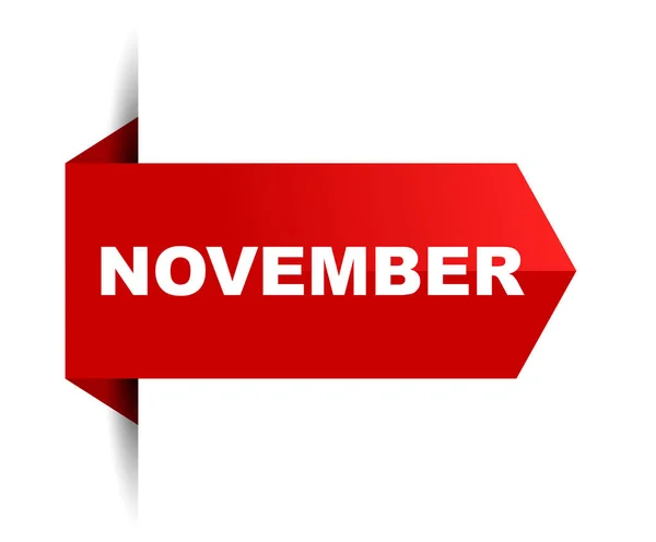Röd Vektor Banner November — Stock vektor