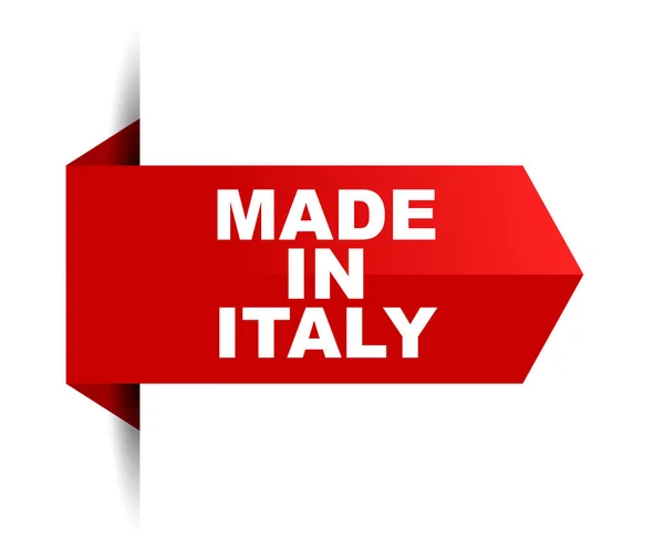 イタリアで作られた赤いベクトル バナー — ストックベクタ