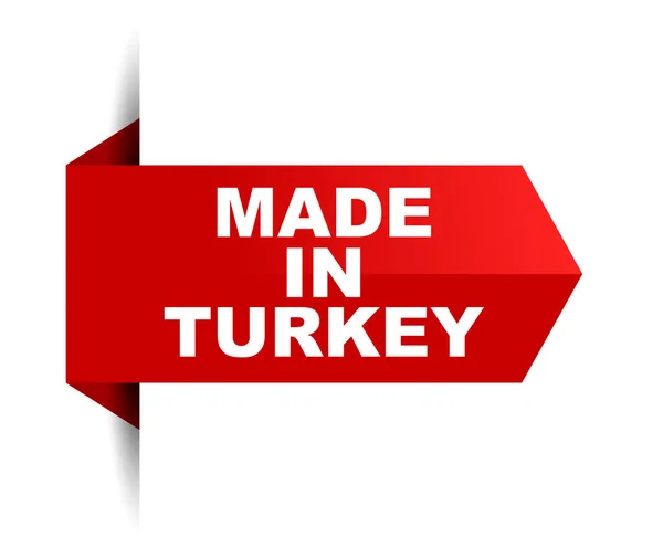 Κόκκινο Διάνυσμα Banner Που Γίνονται Στην Τουρκία — Διανυσματικό Αρχείο