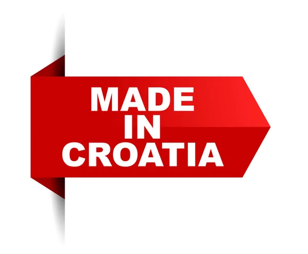 Червоний Вектор Банер Зроблені Хорватії — стоковий вектор