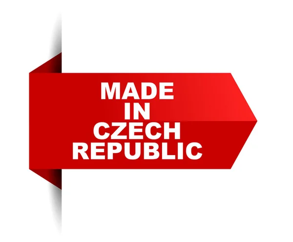 Banner Vetorial Vermelho Feito República Checa — Vetor de Stock