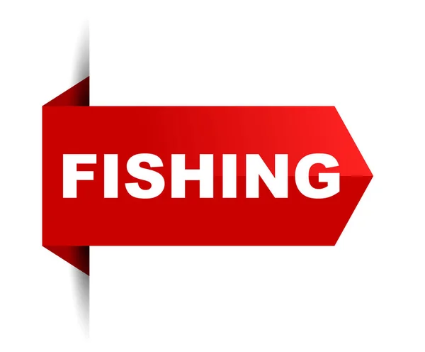 Red Vector Banner Fishing — Stock Vector