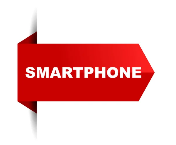 Smartphone Bannière Vectorielle Rouge — Image vectorielle
