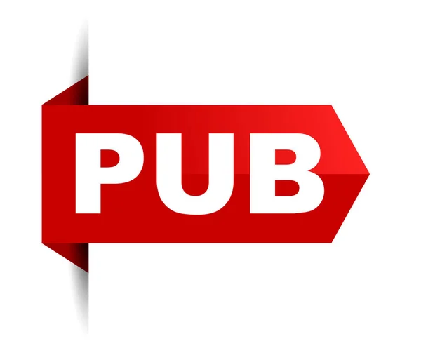 Kırmızı Vektör Afiş Pub — Stok Vektör