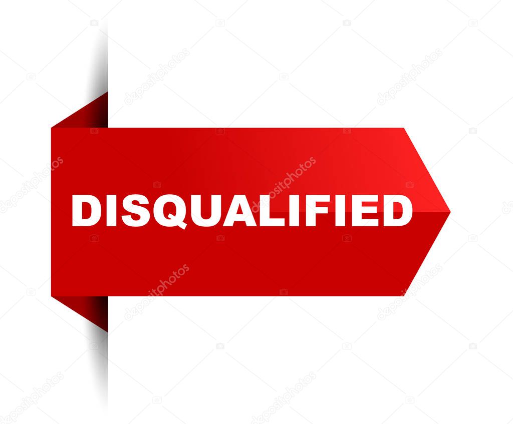 red vector banner disqualified