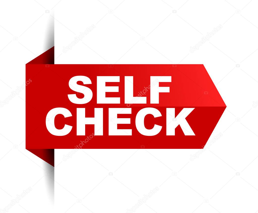 red vector banner self check