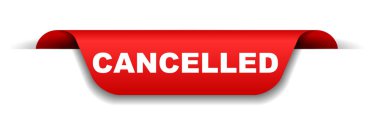 vector red banner cancelled clipart