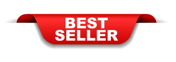 Banner Rojo Best Seller — Vector de stock