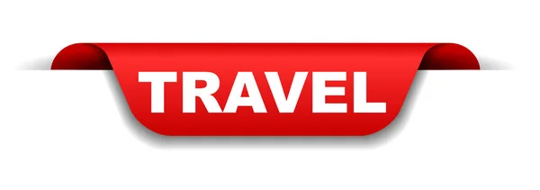 Vector Red Banner Travel — Stock Vector