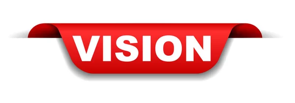 Vector Röd Banderoll Vision — Stock vektor