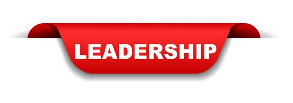 Vector Red Banner Leadership — Stock Vector