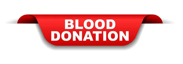 Banner Rojo Donación Sangre — Vector de stock