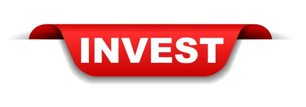 Vettore Banner Rosso Investire — Vettoriale Stock