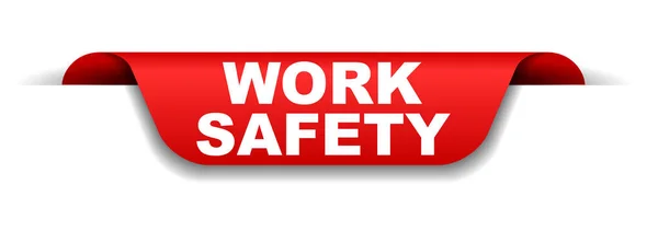 Vector Red Banner Work Safety — Stock Vector