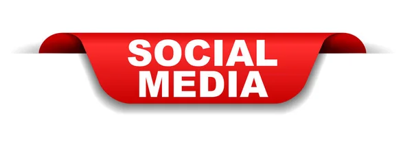 Banner Vettoriale Rosso Social Media — Vettoriale Stock