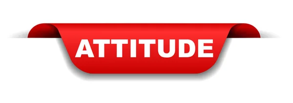 Attitude Bannière Rouge Vecteur — Image vectorielle