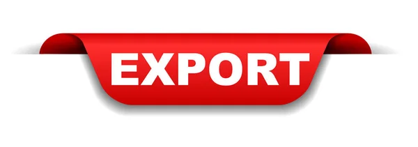 Exportação Banner Vermelho Vetorial — Vetor de Stock