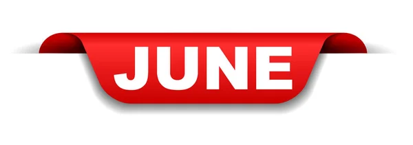 Bannière Vectorielle Rouge Juin — Image vectorielle