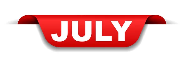 Vektör Kırmızı Afiş Temmuz — Stok Vektör