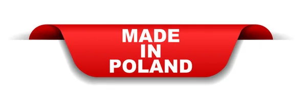 Червоний Банер Зроблений Польщі — стоковий вектор