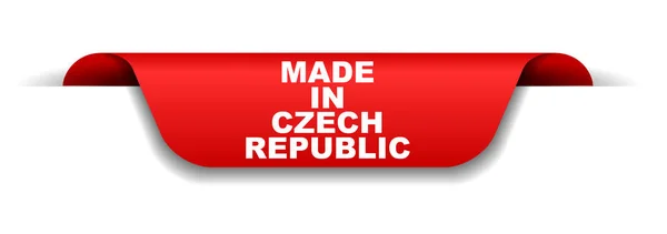Bandeira Vermelha Feita República Checa — Vetor de Stock